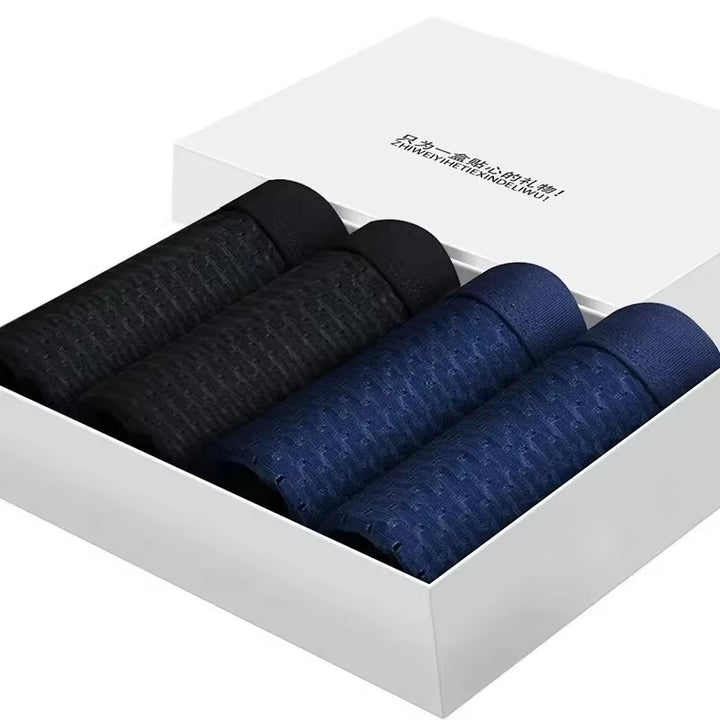 Plus Size 8XL Men'S Underwear Bamboo Fiber Breathable Boxer Shorts anti Chafing Solid Panties 4 Pack Moisture Wicking Underpants