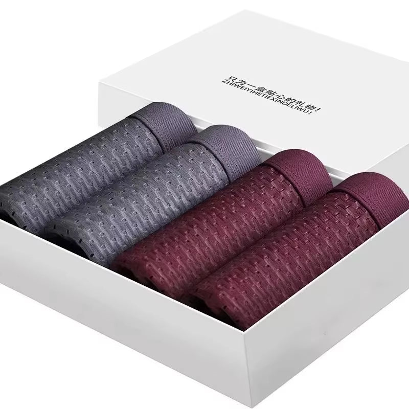 Plus Size 8XL Men'S Underwear Bamboo Fiber Breathable Boxer Shorts anti Chafing Solid Panties 4 Pack Moisture Wicking Underpants